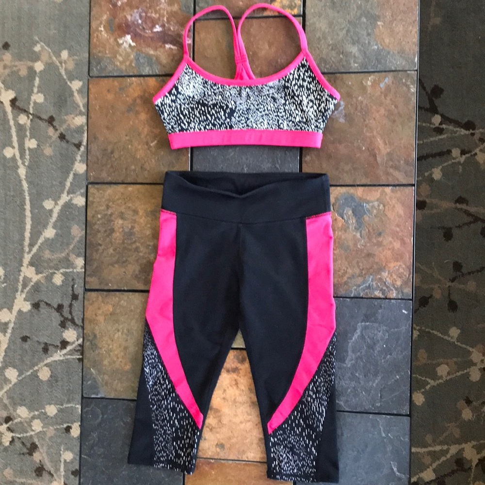 Pink and Black Fabletics set